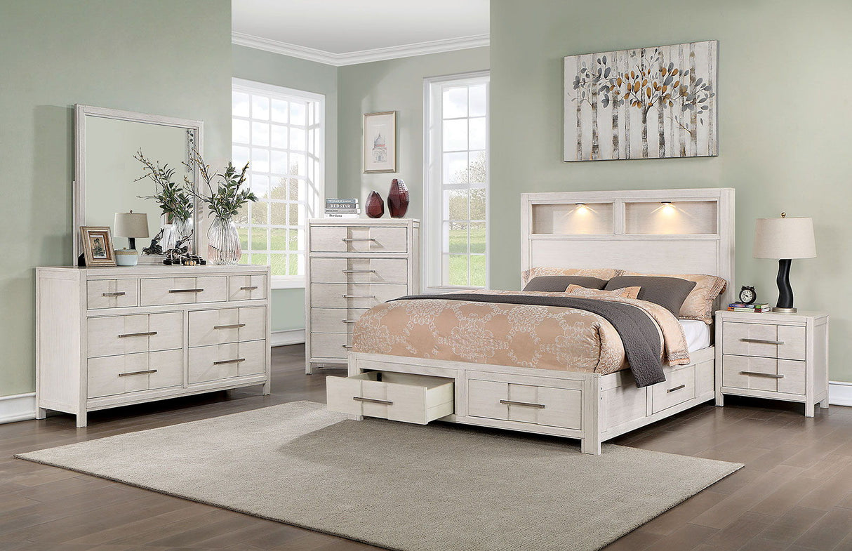 Karla - 5 Piece Queen Bedroom Set With Chest - White - Home Elegance USA