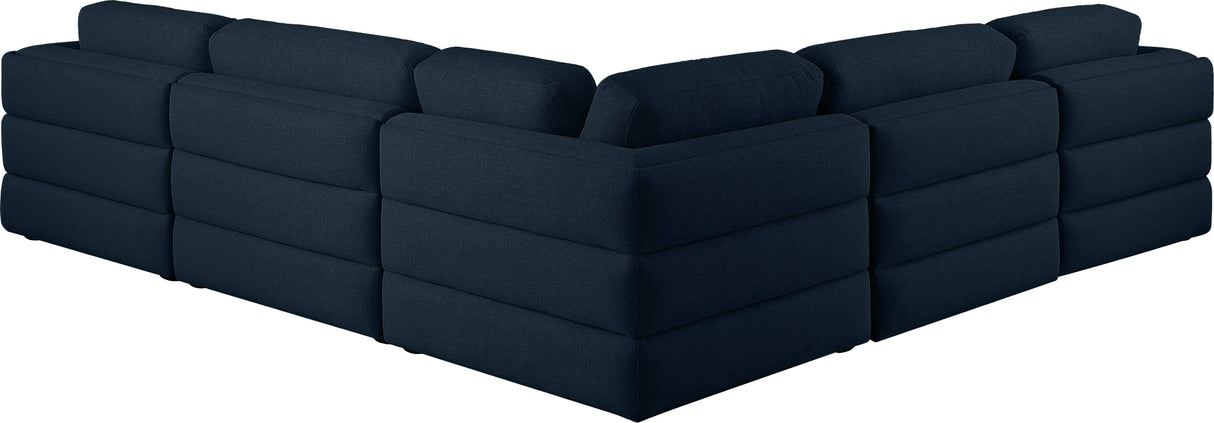 Beckham - Modular Sectional 5 Piece - Navy - Modern & Contemporary - Home Elegance USA