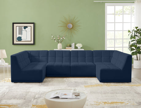 Relax - Modular Sectional 6 Piece - Navy - Home Elegance USA