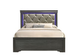 Modern Brooklyn Twin Size LED Bed made with Wood in Gray - Home Elegance USA