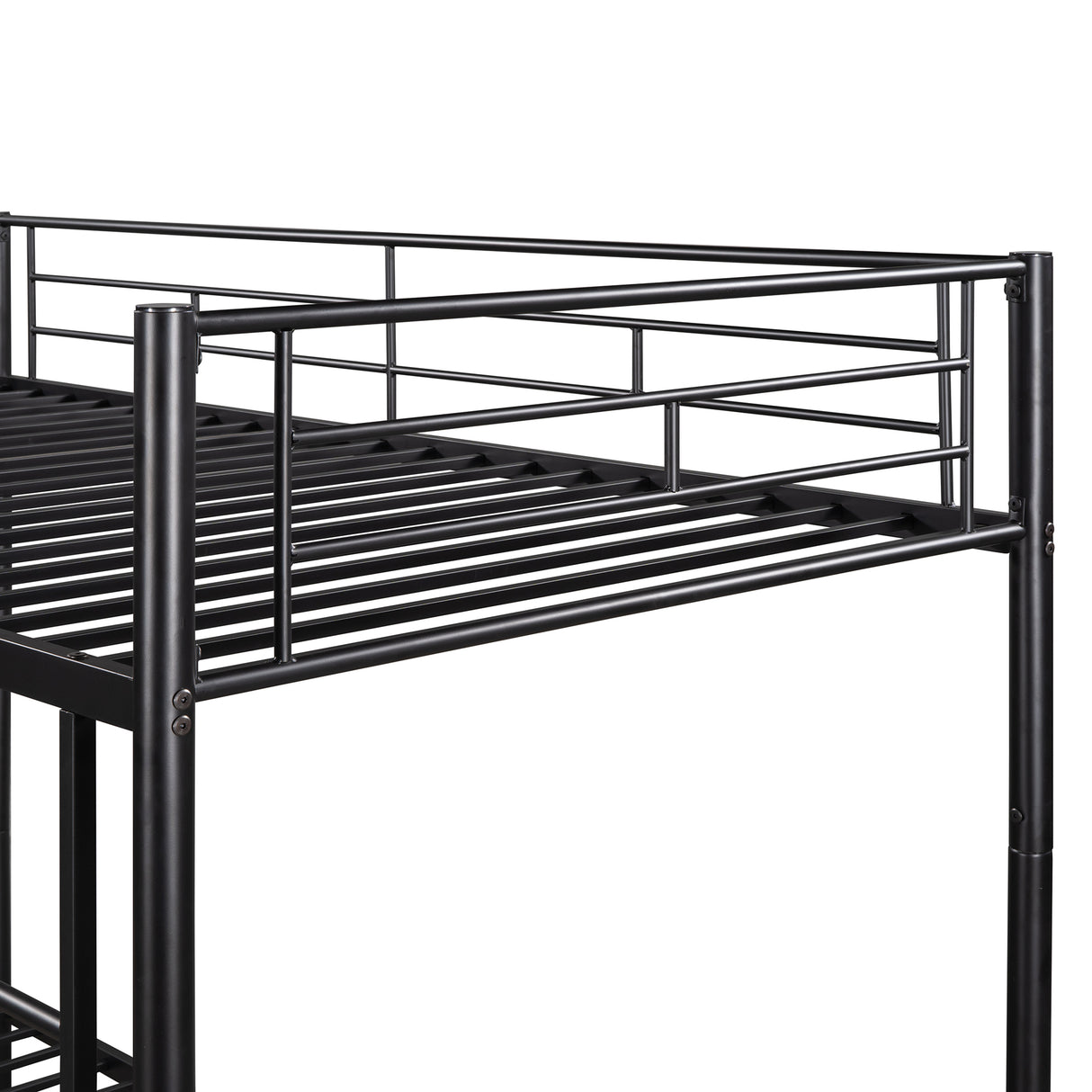 Twin Over Twin Metal Bunk Bed (Black) ( old sku: MF189201BAA ) - Home Elegance USA