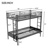 Twin over Full Metal Bunk Bed, Multi-Function,Black(OLD SKU:MF193079AAB) - Home Elegance USA