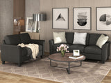 Living Room Furniture Loveseat Sofa and 3-seat  sofa (Black) Home Elegance USA