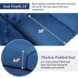 63" Velvet Upholstered Loveseat Sofa,Modern Loveseat Sofa with Button Tufted Back,2 - Person Loveseat Sofa Couch for Living Room,Bedroom,or Small Space,Blue - SG000602AAC - image - 5