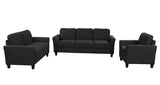 Living Room Sets Furniture Armrest Sofa Single Chair Sofa Loveseat Chair 3-Seat Sofa (ChairLoveseat Chair&3-Seat Sofa, Black) Home Elegance USA