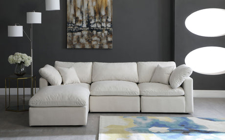 Plush - Cloud Modular Sectional 4 Piece - Cream - Fabric - Home Elegance USA