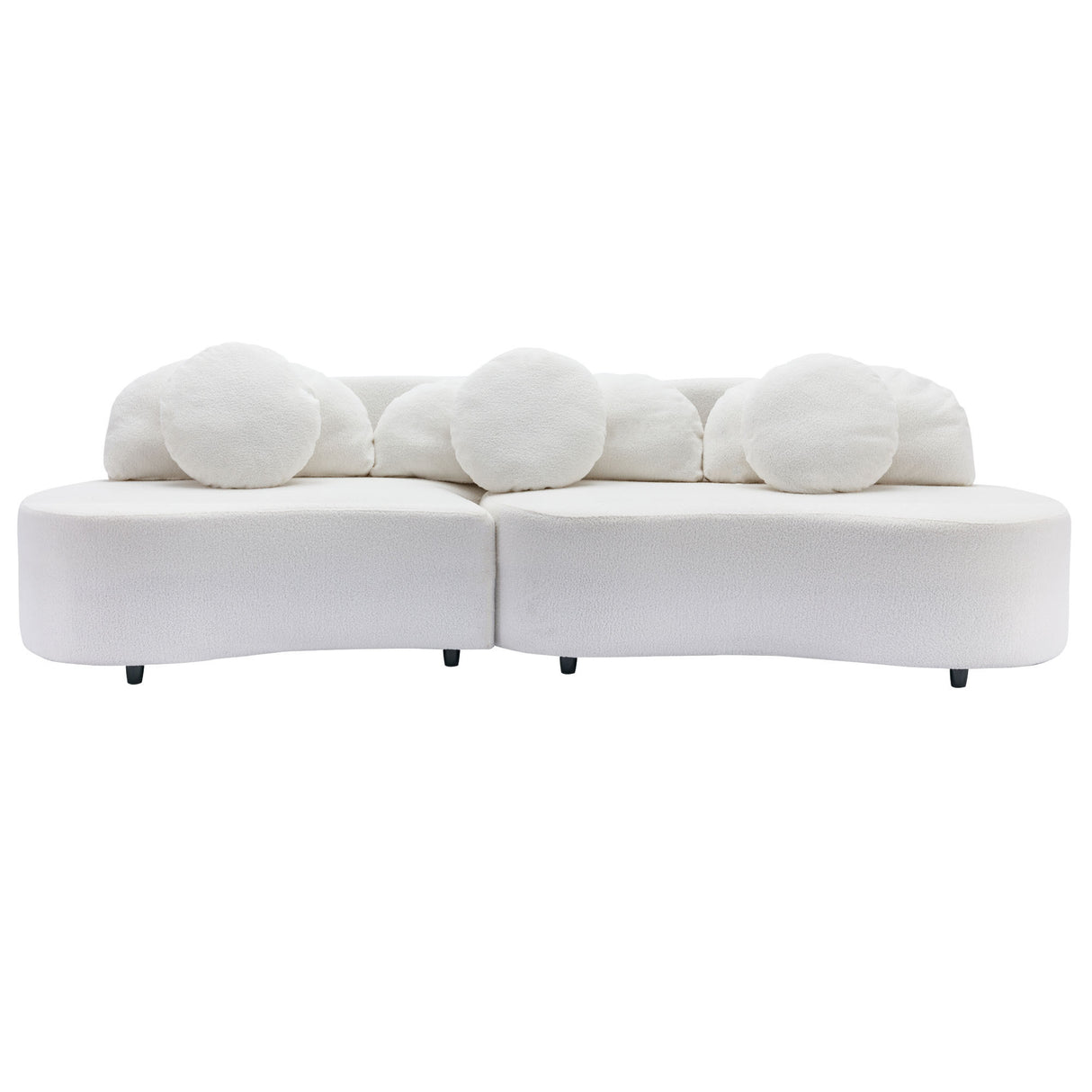 103.9" Modern Living Room Sofa Lamb Velvet Upholstered Couch Furniture for Home or Office, Beige - SG000860AAA - image - 1