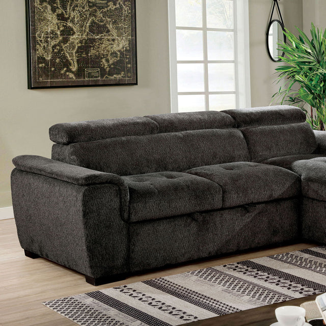 Patty - Sectional - Dark Gray - Home Elegance USA