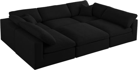 Serene - Cloud Modular Sectional 6 Piece - Black - Home Elegance USA