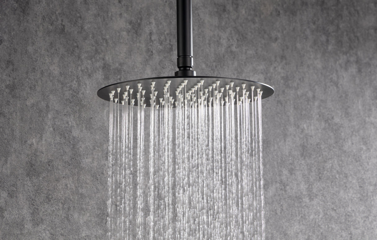 Black Shower System, Ceiling Rainfall Shower Faucet Sets Complete of High Pressure, Rain Shower Head with Handheld, Bathroom 10\\\\\\\'\\\\\\\' Shower Combo with Rough-in Valve Included