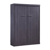 Full Size Murphy Bed with Wardrobe and Drawers, Storage Bed, can be Folded into a Cabinet, Gray - Home Elegance USA