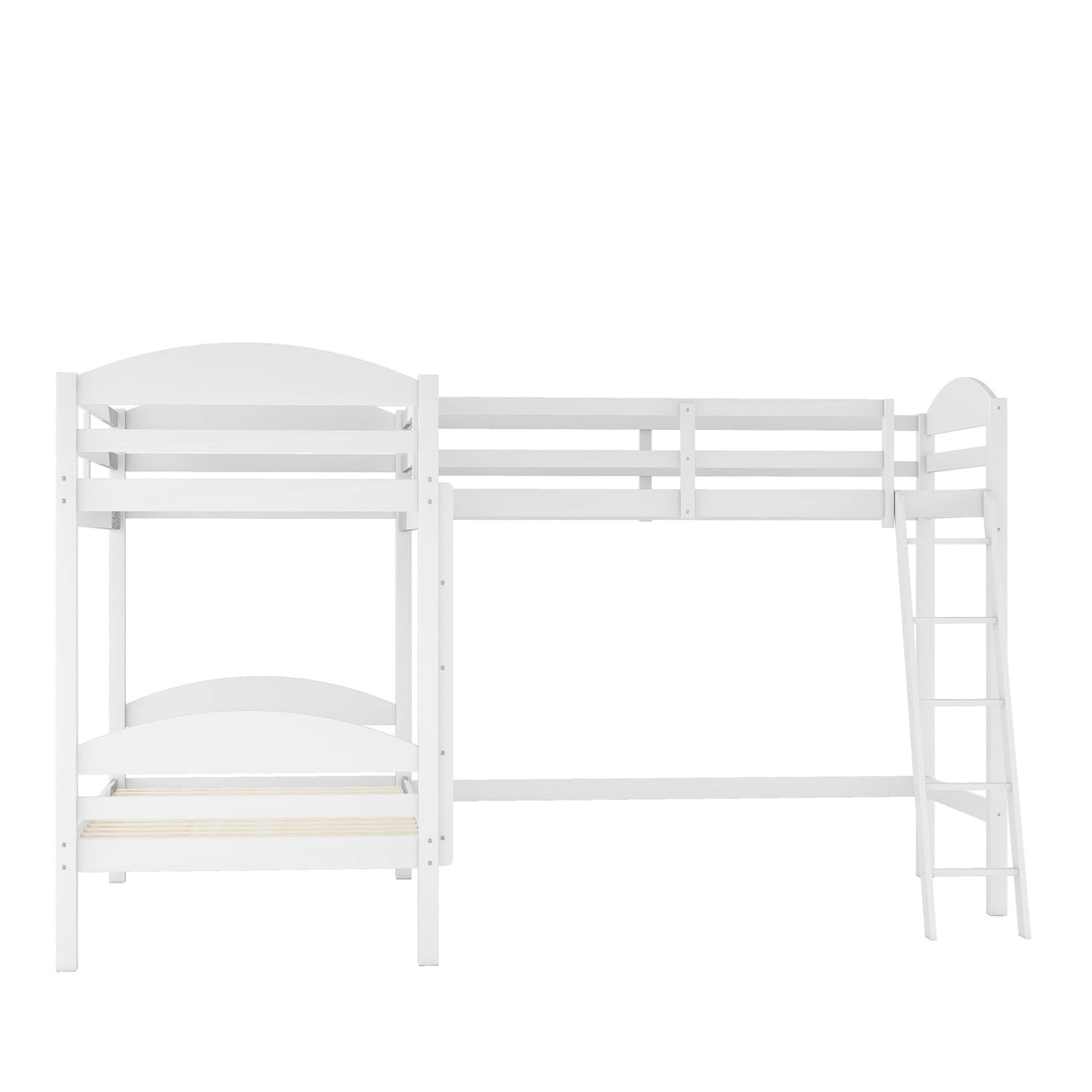 Twin L-Shaped Bunk Bed and Loft Bed - White(OLD SKU :LP000023AAK) - Home Elegance USA