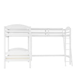 Twin L-Shaped Bunk Bed and Loft Bed - White(OLD SKU :LP000023AAK) - Home Elegance USA