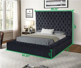 Nora Queen Size Tufted Upholstery Storage Bed made with Wood in Black - Home Elegance USA