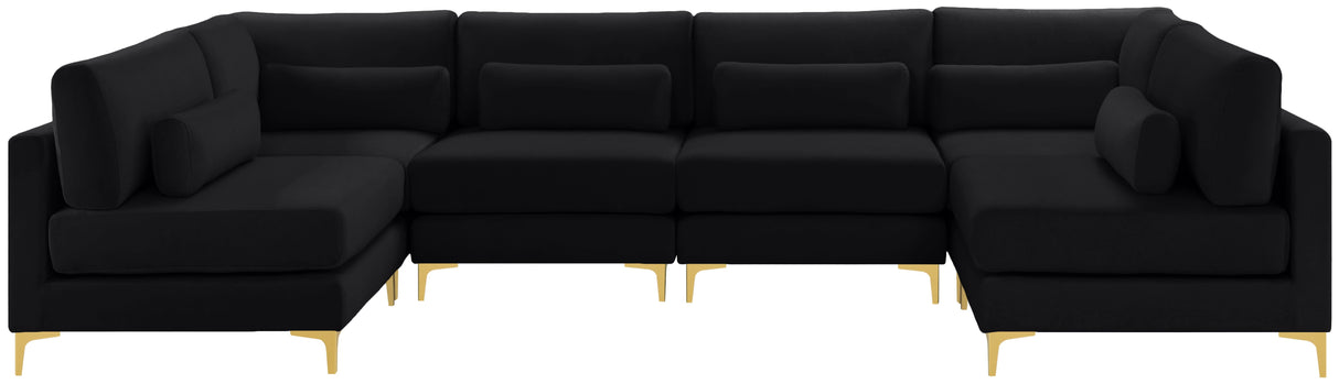 Julia - Modular Sectional 6 Piece - Black - Home Elegance USA