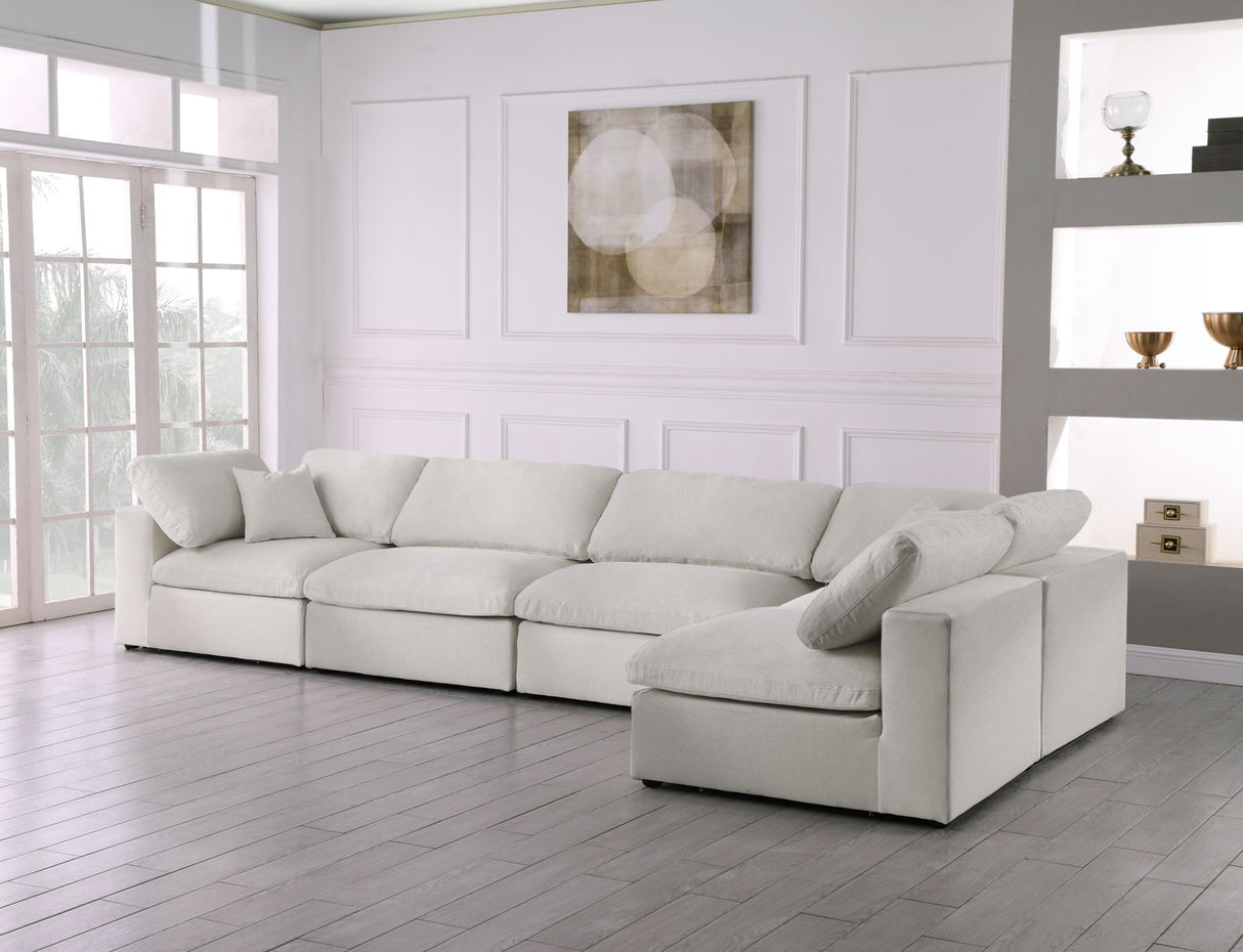 Serene - Cloud Modular Sectional 5 Piece - Cream - Home Elegance USA