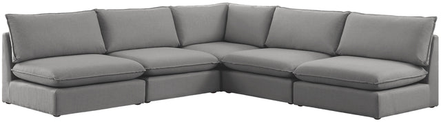 Mackenzie - Modular Sectional 5 Piece - Gray - Fabric - Modern & Contemporary - Home Elegance USA