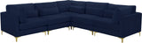 Julia - Modular Sectional 5 Piece - Fabric - Navy - Home Elegance USA