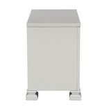 Glamorous Modern Design 1pc Nightstand of 2x Drawers Faux Crystal Knobs Silver Finish Furniture - Home Elegance USA