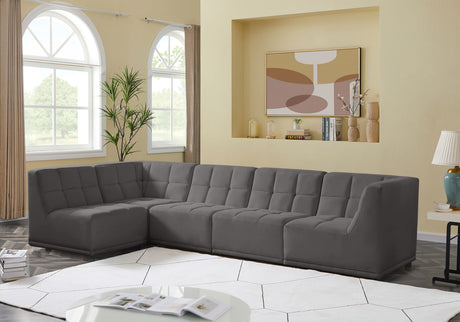 Relax - Modular Sectional 5 Piece - Gray - Fabric - Home Elegance USA