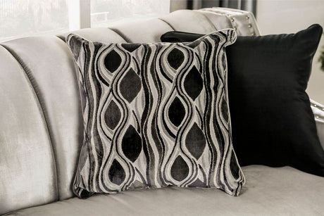 Elicia - Sofa & Loveseat - Silver / Black - Home Elegance USA