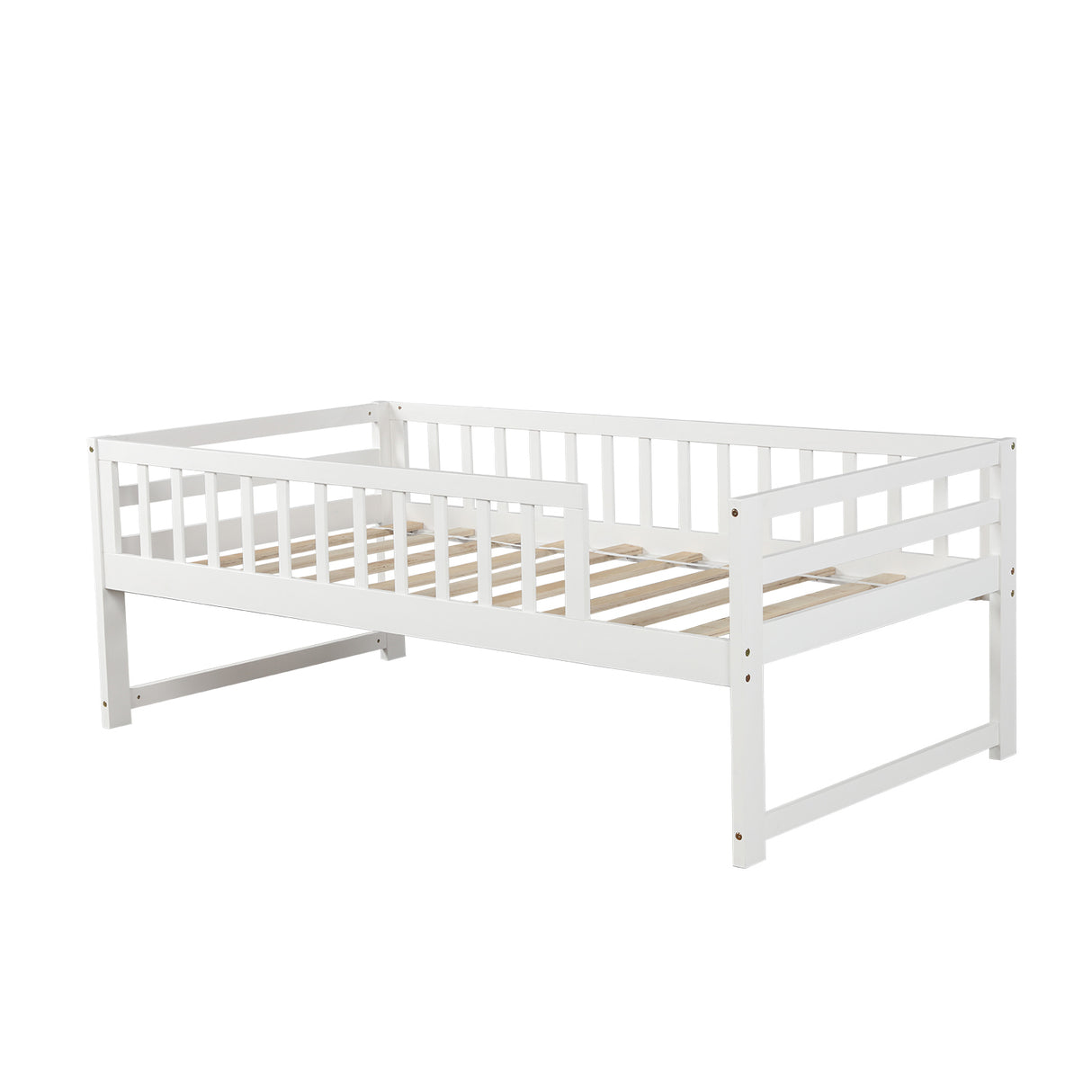 Orisfur. Twin Bunk Beds for Kids with Safety Rail and Movable Trundle bed - Home Elegance USA