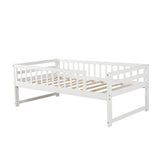 Orisfur. Twin Bunk Beds for Kids with Safety Rail and Movable Trundle bed - Home Elegance USA