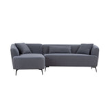 102" L shape Sectional Sofa Couch with Chaise Lounge for Living room/ Office, Metal Legs,Dark Grey - W876S00090 - image - 2