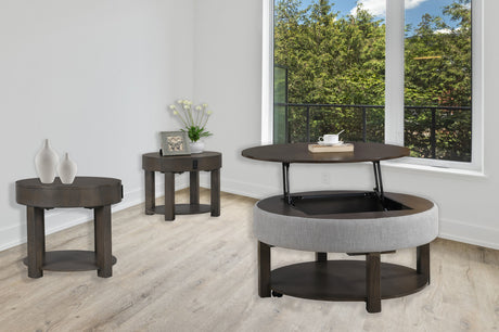 Jonah 3 Piece Light Brown MDF Lift Top Coffee and End Table Set - Home Elegance USA