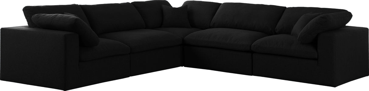 Serene - Cloud Modular Sectional - Black - Fabric - Home Elegance USA