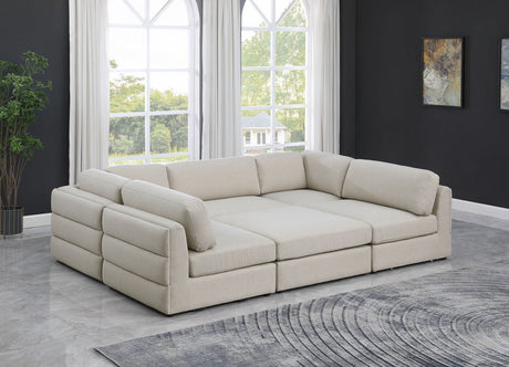 Beckham - Modular Sectional 6 Piece - Beige - Fabric - Home Elegance USA