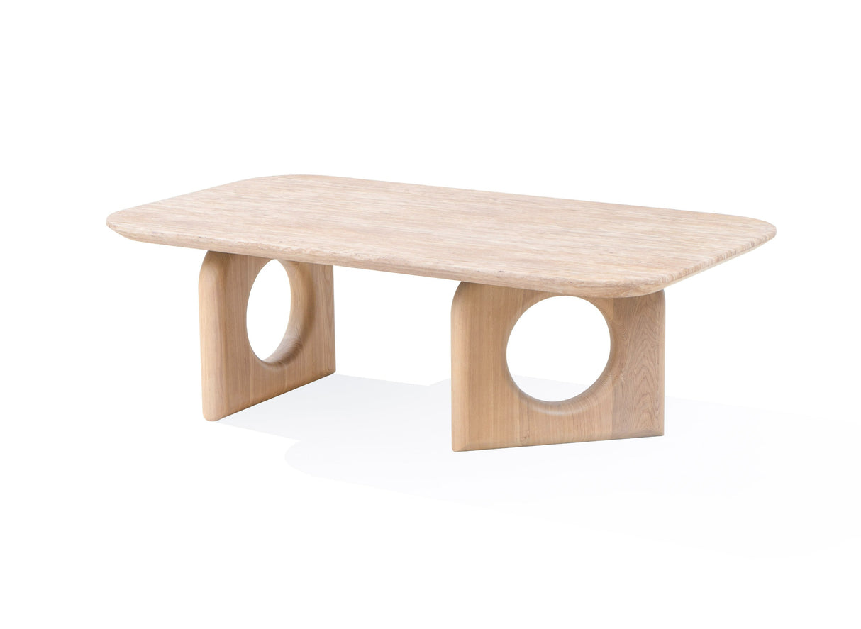 Vig Furniture Nova Domus Osaka - Modern Faux Marble + Natural Ash Coffee Table