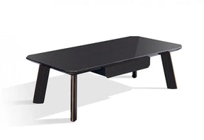 Modrest Chadwick Modern Coffee Table In Ebony & Rosegold Vghb297D-Ebn