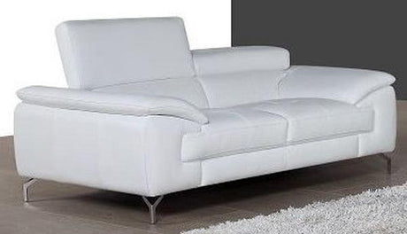 J&M Furniture - A973 White Italian Leather 2 Piece Sofa Set - 1790611-Sl-2Set