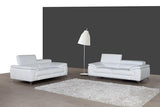 J&M Furniture - A973 White Italian Leather 2 Piece Sofa Set - 1790611-Sl-2Set