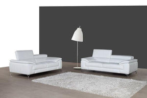 A973 White Italian Leather 2 Piece Sofa Set - 1790611-Sl-2Set | J&M