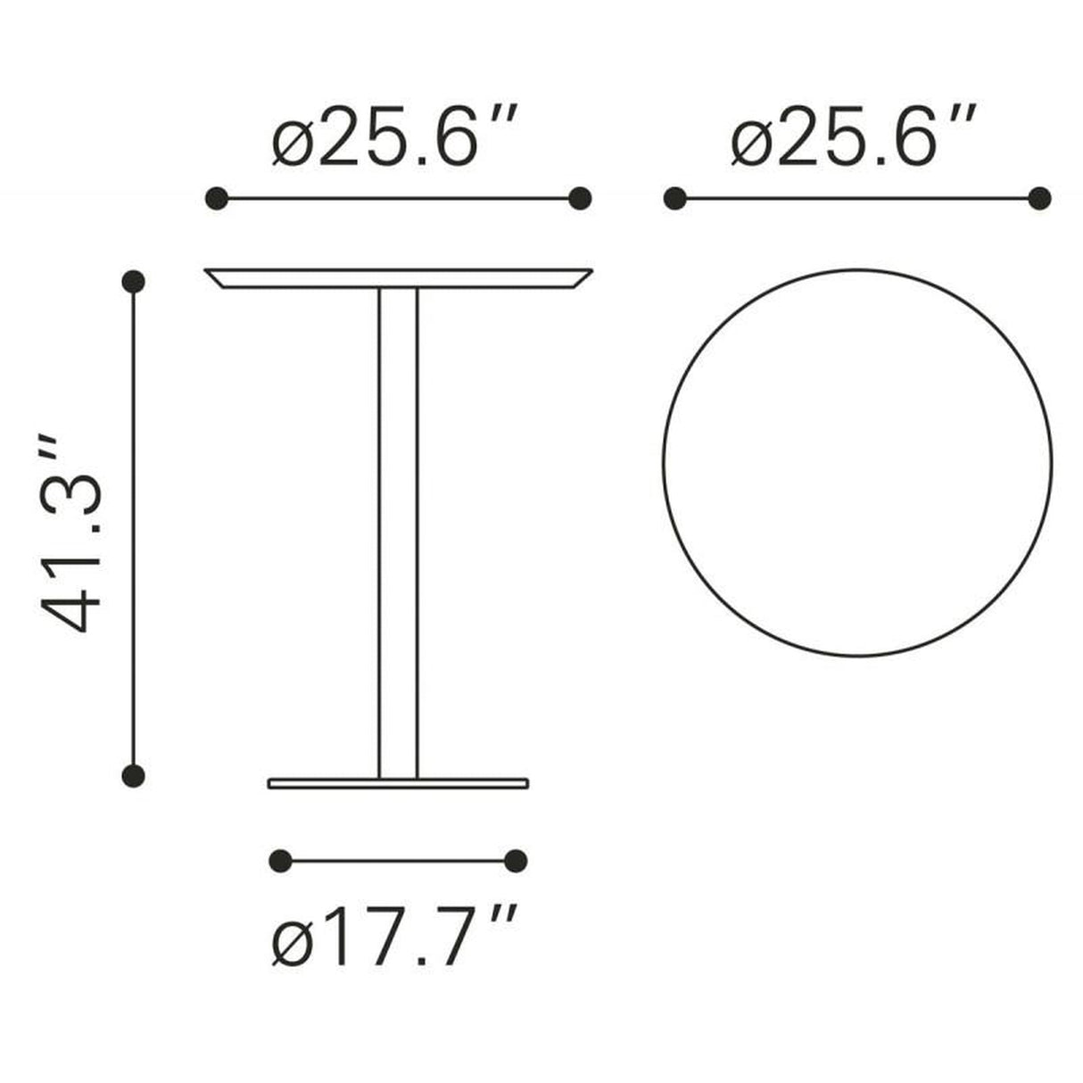 Zuo Bergen Bar Table Walnut