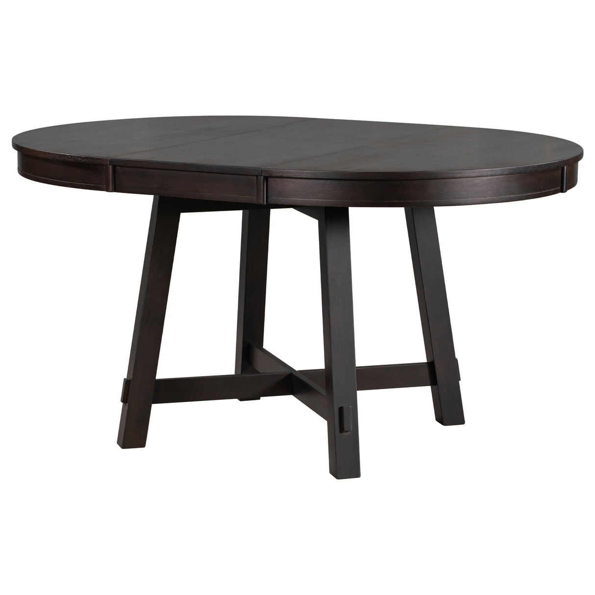 TREXM Farmhouse Round Extendable Dining Table with 16" Leaf Wood Kitchen Table (Espresso) - Home Elegance USA