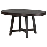 TREXM Farmhouse Round Extendable Dining Table with 16" Leaf Wood Kitchen Table (Espresso) - Home Elegance USA