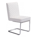 Zuo Quilt Armless Dining Chair White - Set Of 2