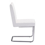 Zuo Quilt Armless Dining Chair White - Set Of 2