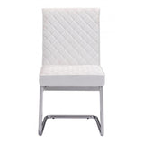 Zuo Quilt Armless Dining Chair White - Set Of 2