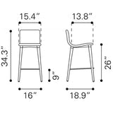 Zuo Jericho Counter Chair - Set Of 2