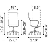 Zuo Glider High Back Office Chair