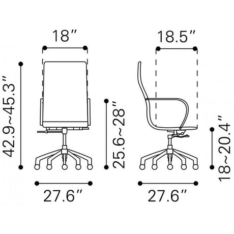 Zuo Glider High Back Office Chair