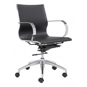 Glider Low Back Office Chair PU Upholstery Adjustable Swivel | Zuo Modern