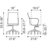 Zuo Glider Low Back Office Chair