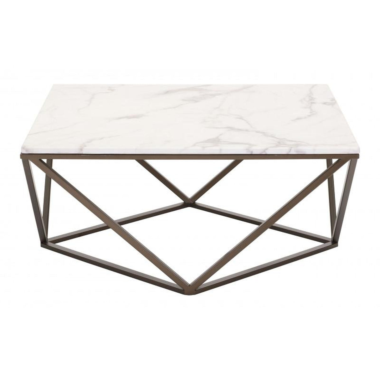 Zuo Tintern Coffee Table Stone & Antique Brass