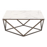 Zuo Tintern Coffee Table Stone & Antique Brass