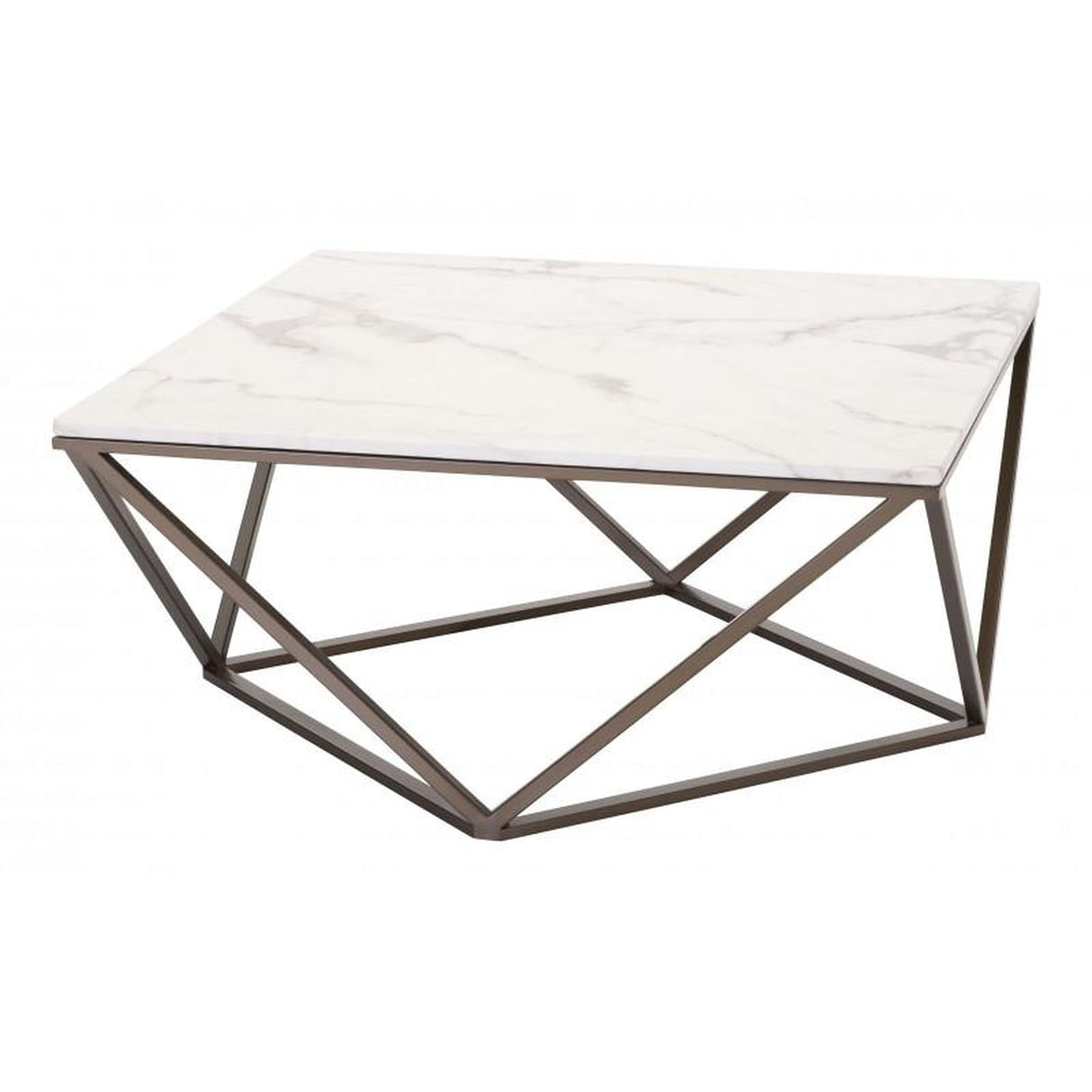 Zuo Tintern Coffee Table Stone & Antique Brass